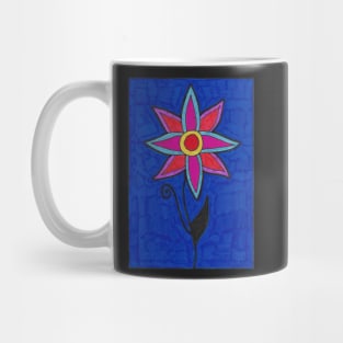 Red and Blue Flower Mug